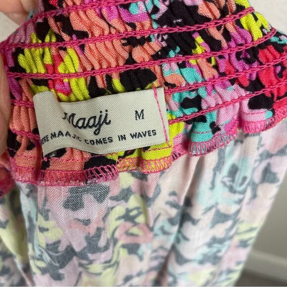 Maaji Pink Multi Floral Wrap Skirt Swim Cover Medium - Picture 6 of 7